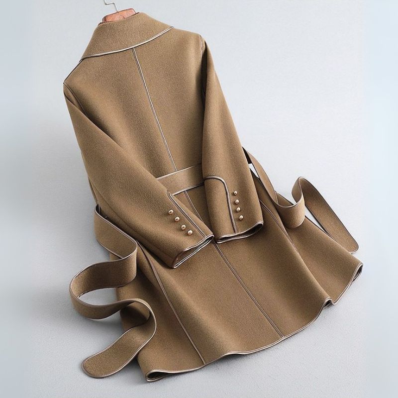 Alie Stylish Belted Virgin-Wool Trench Coat