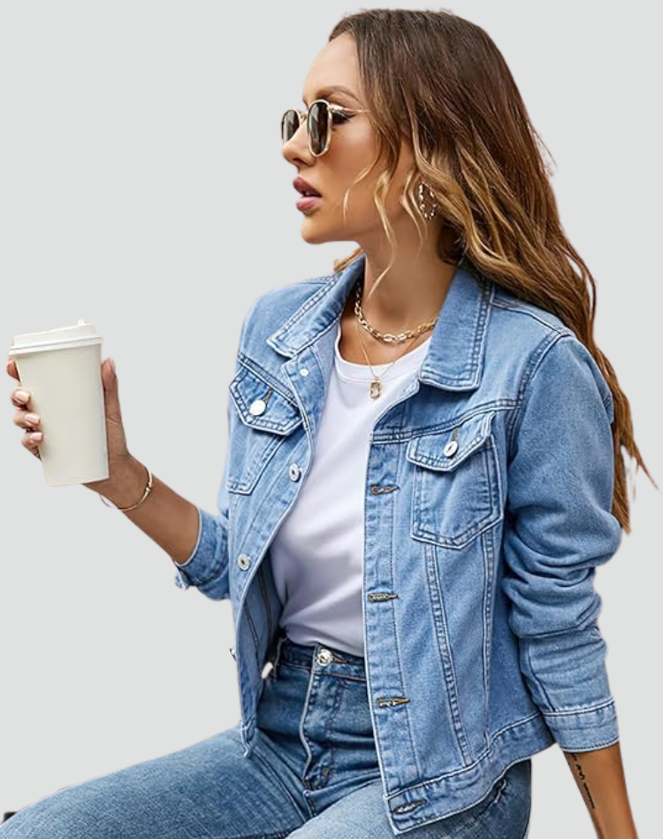 Marin | Timeless Women's Denim Jacket with Button Closure and Practical Pockets