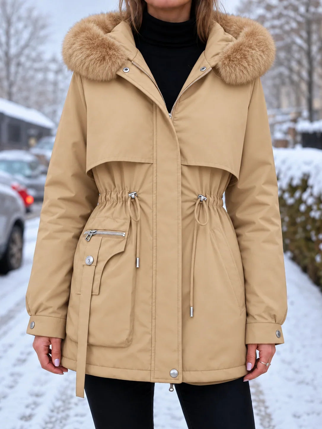 Marianne | Hooded Parka With Faux Fur Trim