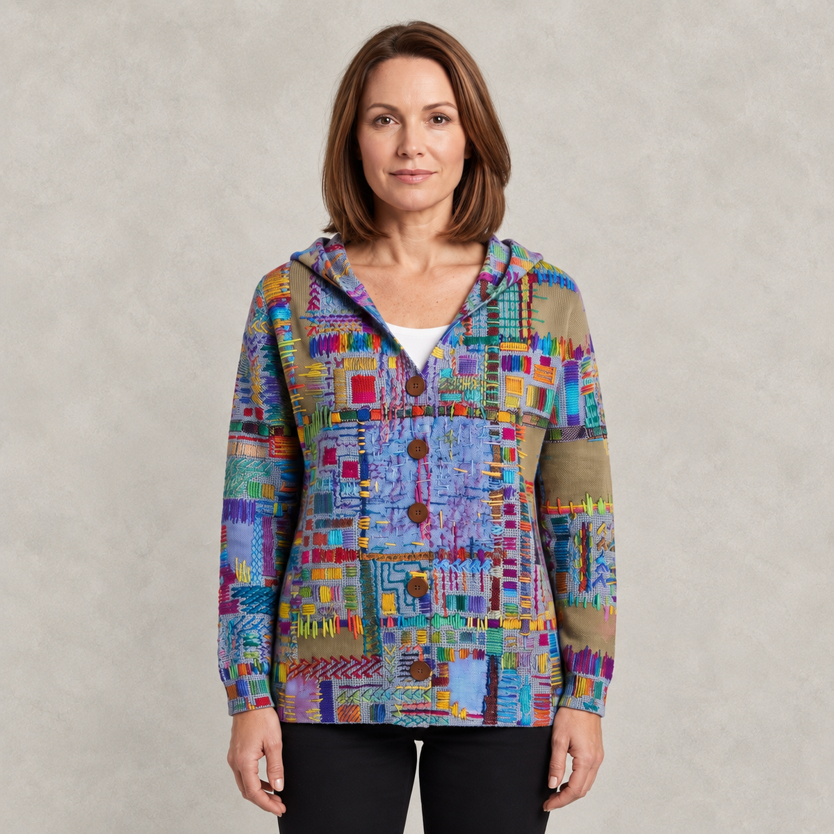 Women's Cardigan | Hooded Button-Front Longline