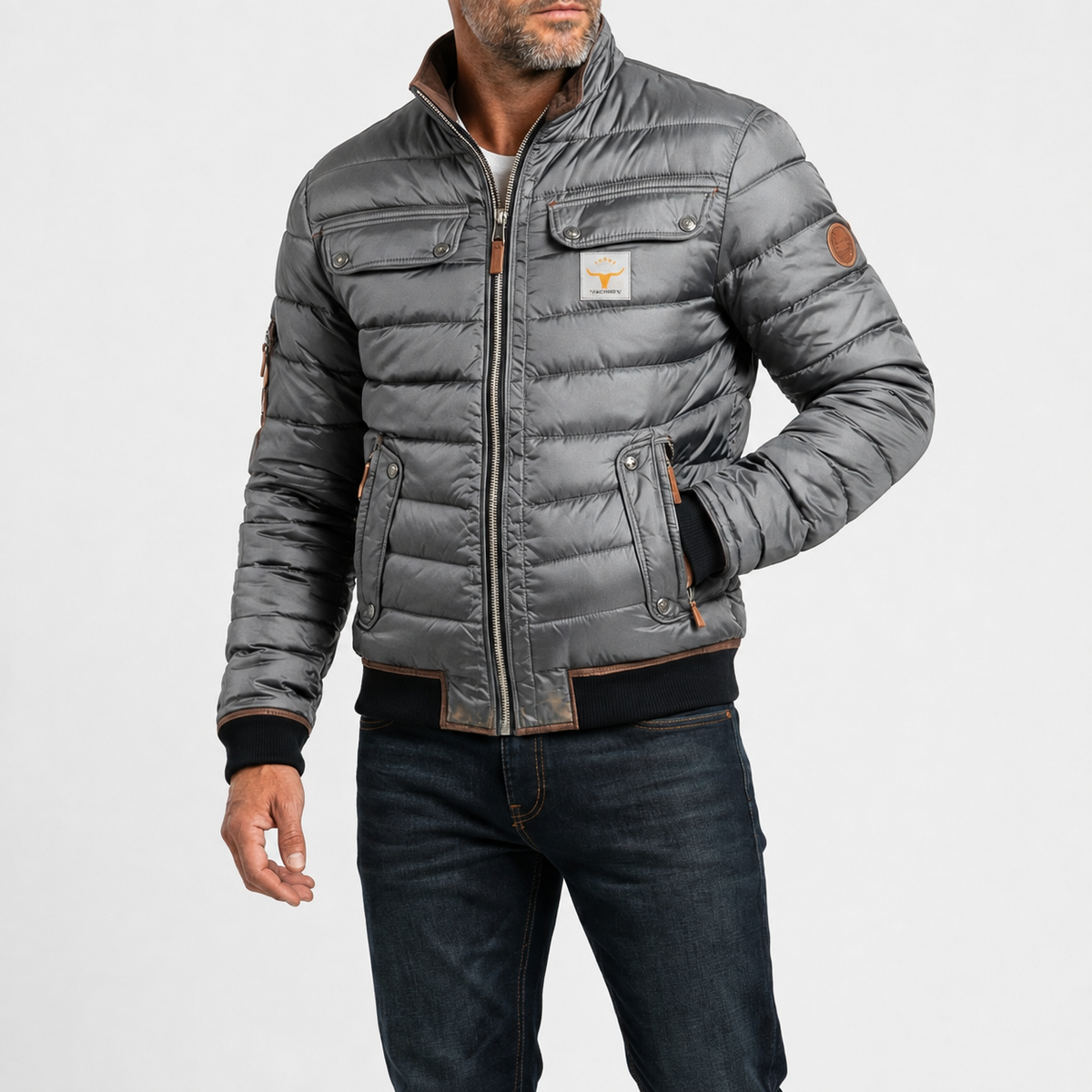 Everett | Vintage Utility Jacket with Contrast Collar