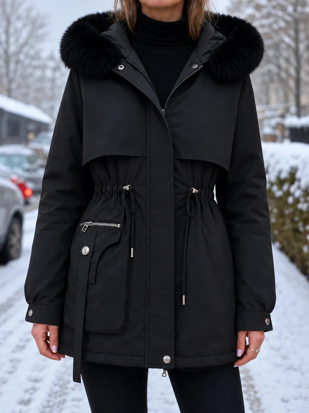 Marianne | Hooded Parka With Faux Fur Trim