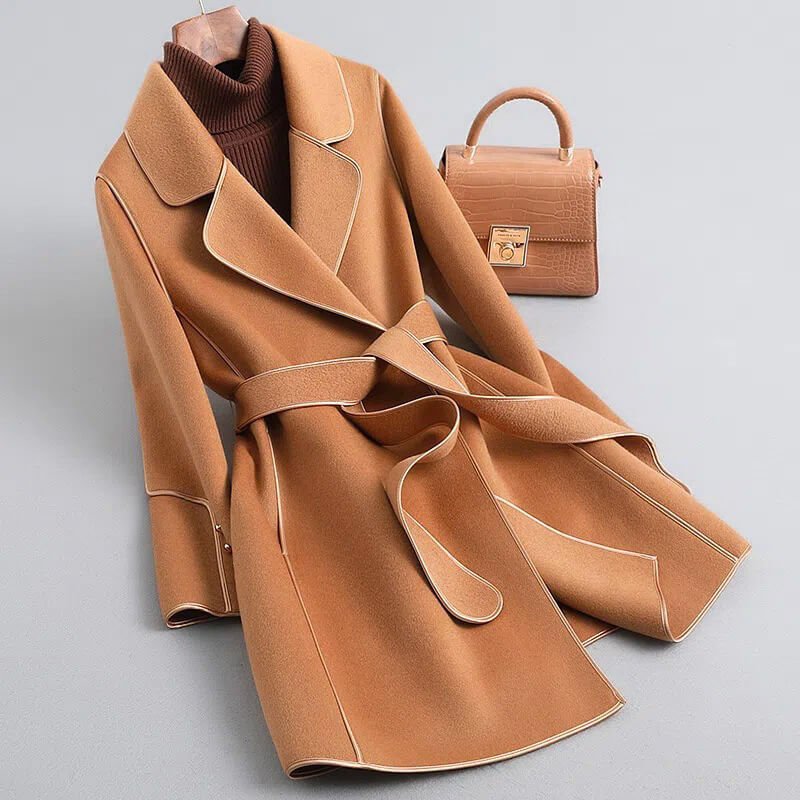 Alie Stylish Belted Virgin-Wool Trench Coat