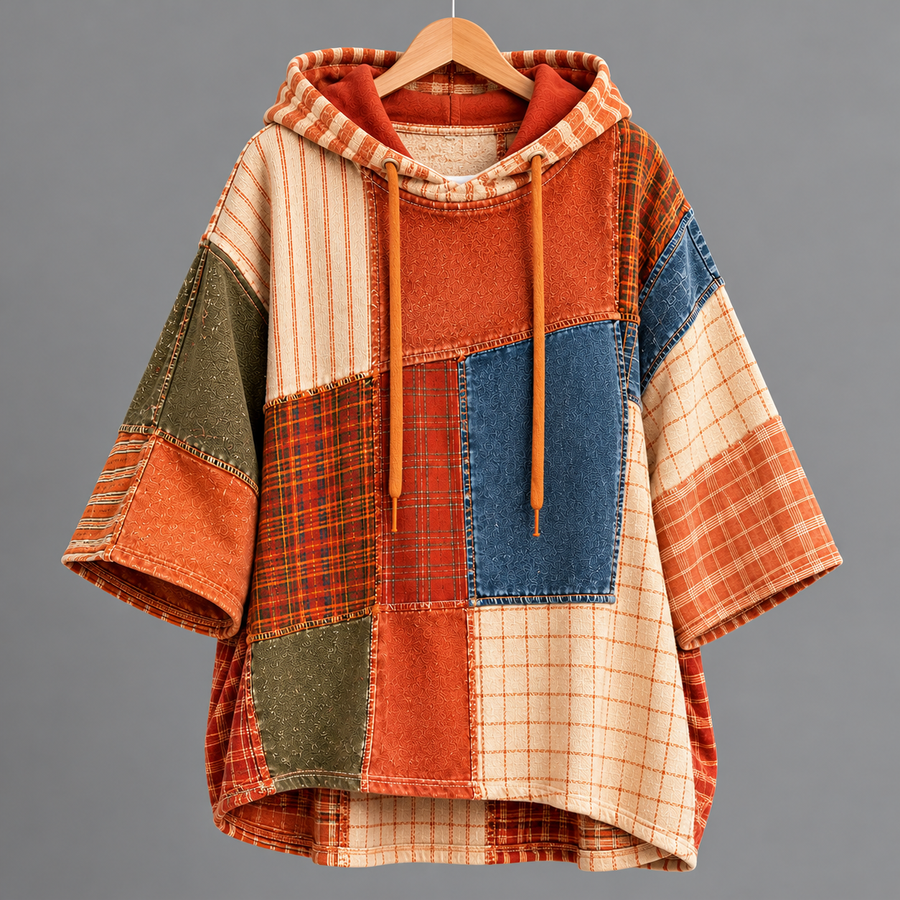 Elena | Artistic Patchwork Oversized Hoodie