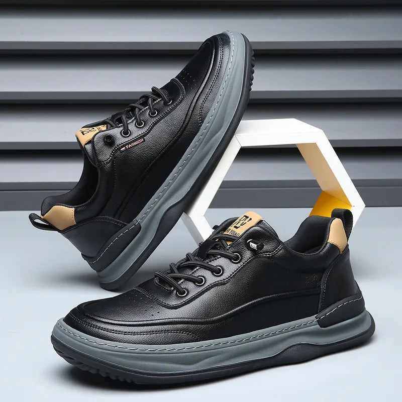 Lorenzo Leather Court Trainers