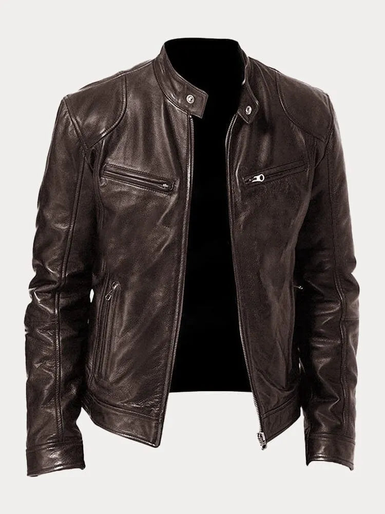 Victor | Sleek Leather Biker Jacket