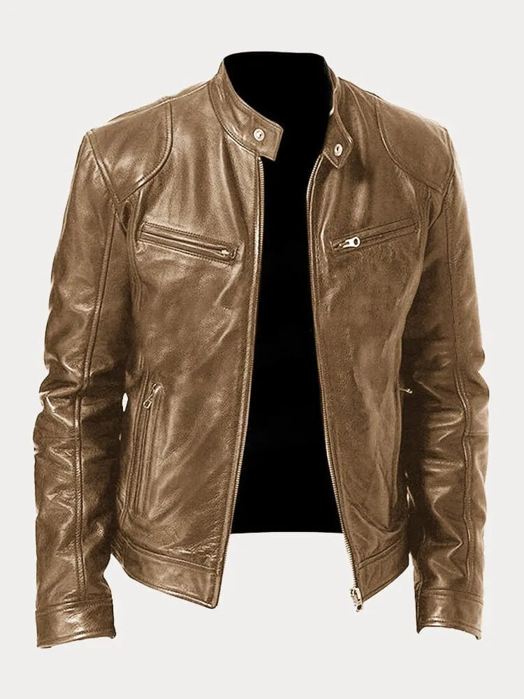Victor | Sleek Leather Biker Jacket