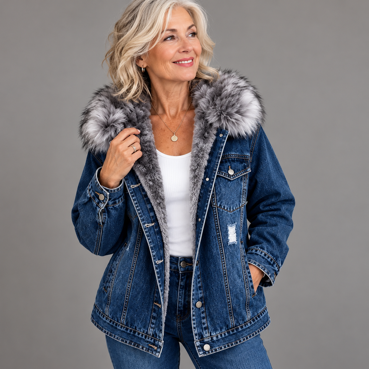 Honora | Cozy Fleece-Lined Denim Jacket