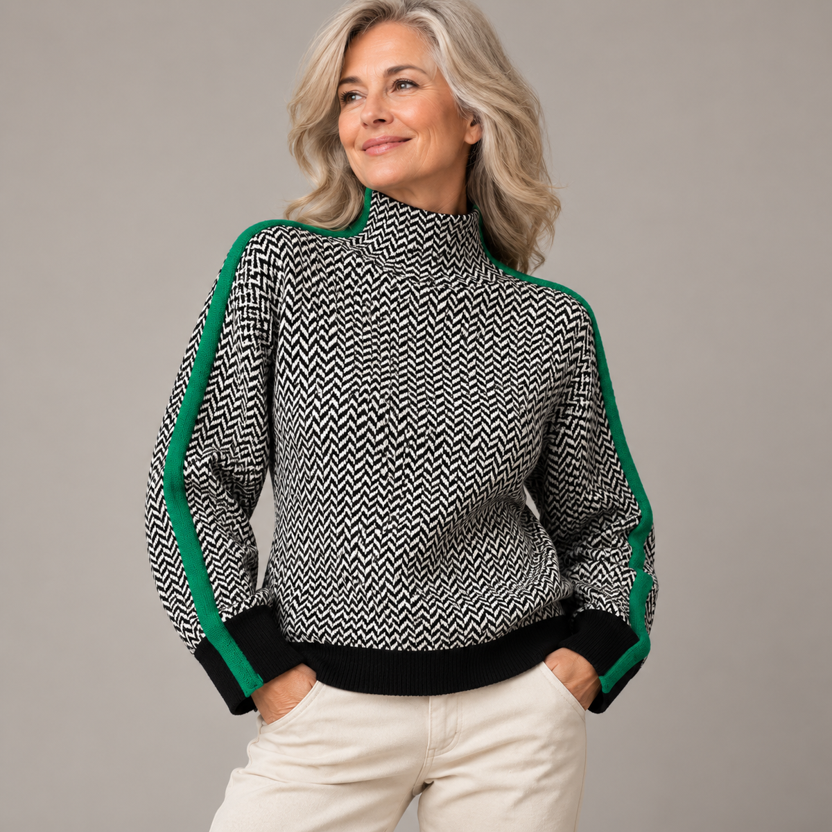 Avery | Elegant Contrast Turtleneck Sweater