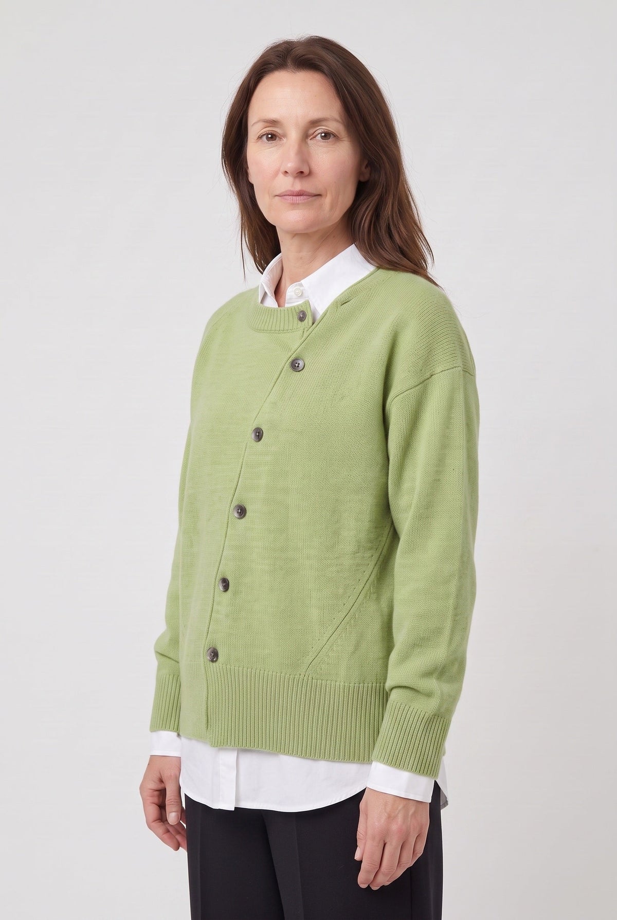 Women's Cardigan | Button-Front Drop Shoulder