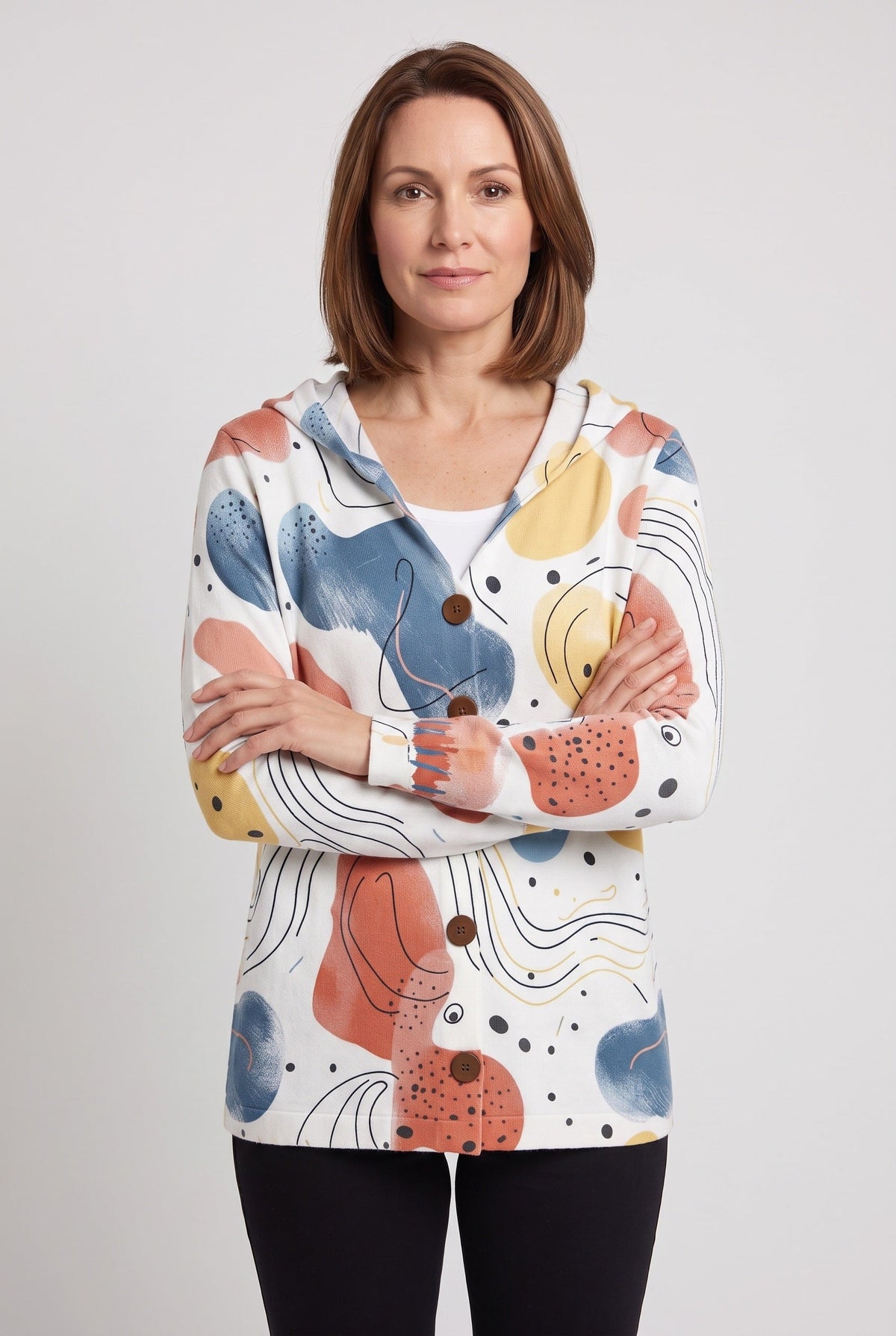 Women's Cardigan | Hooded Button-Front Longline