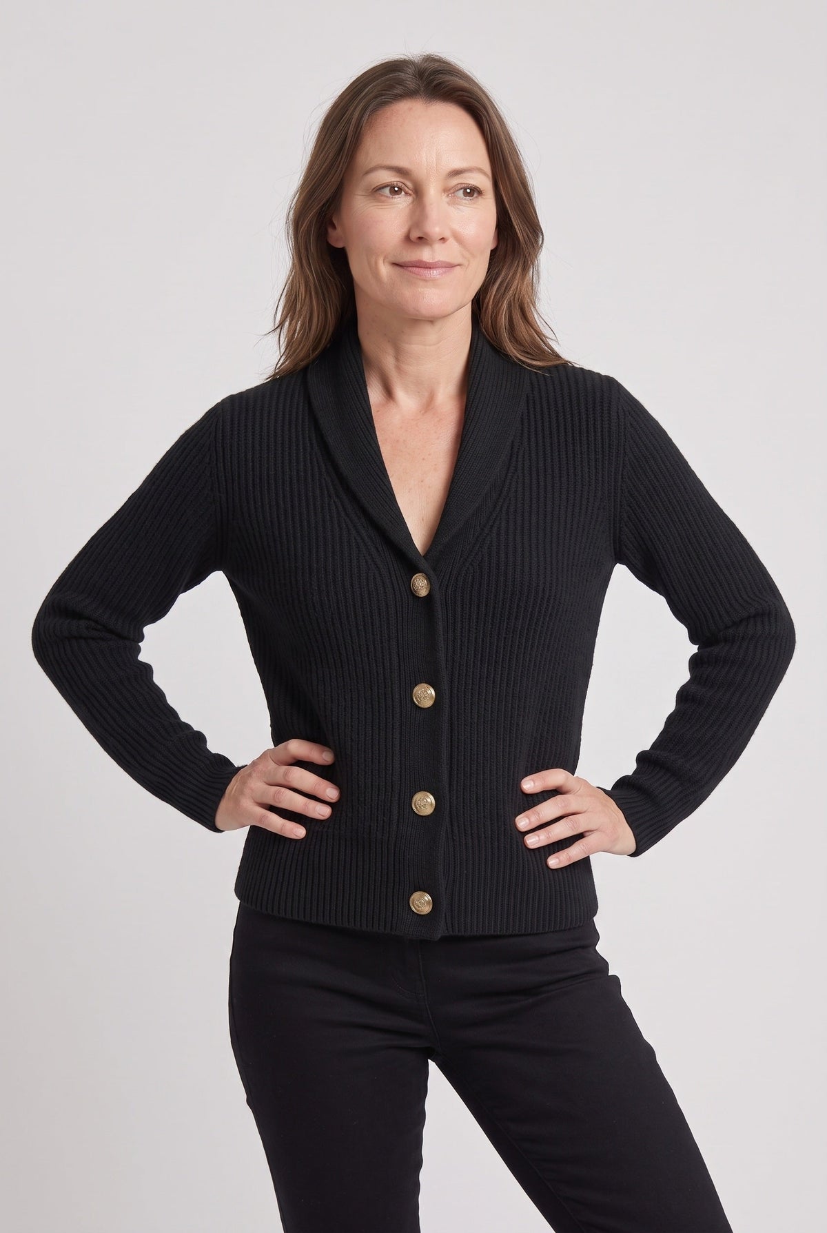 Women's Cardigan | Lapel Collar Button Front