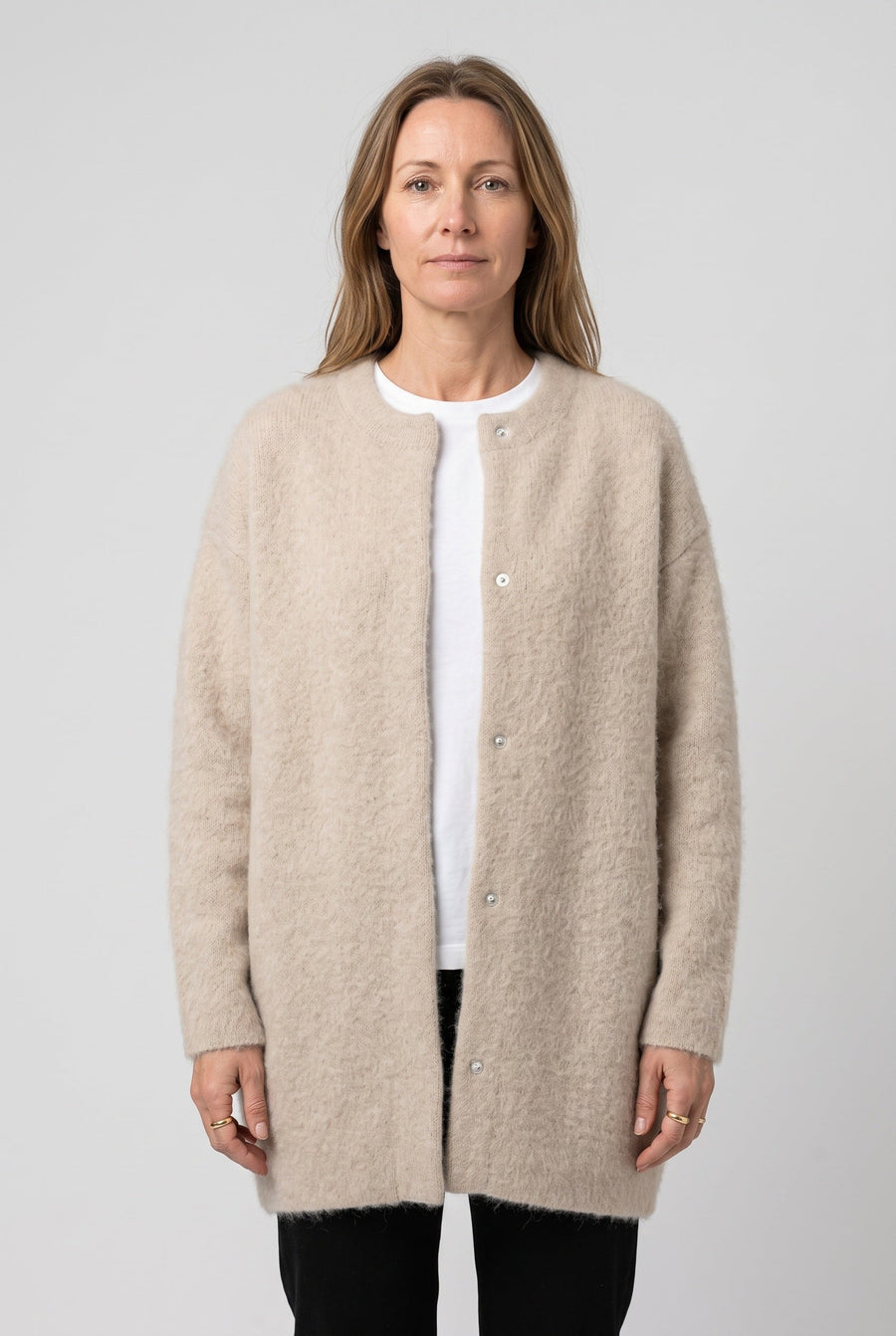 Women's Cardigan | Longline Button-Front