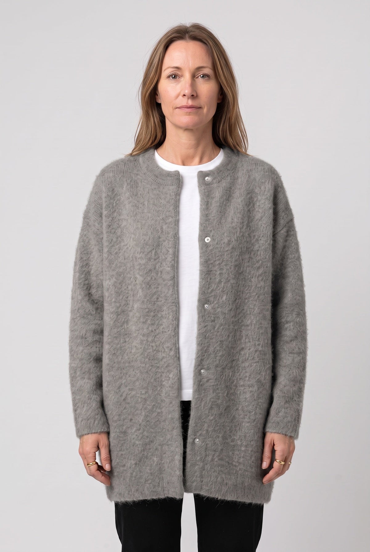 Women's Cardigan | Longline Button-Front