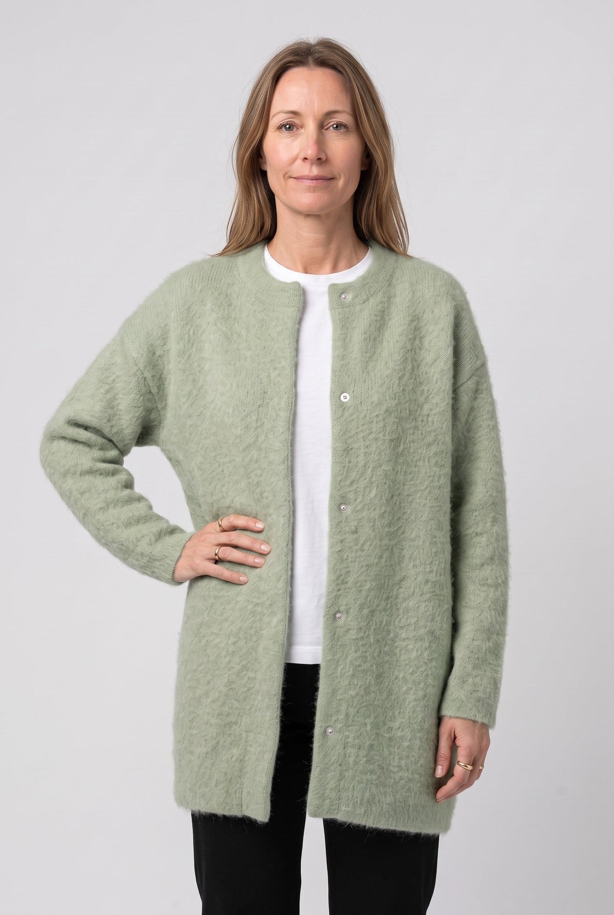 Women's Cardigan | Longline Button-Front