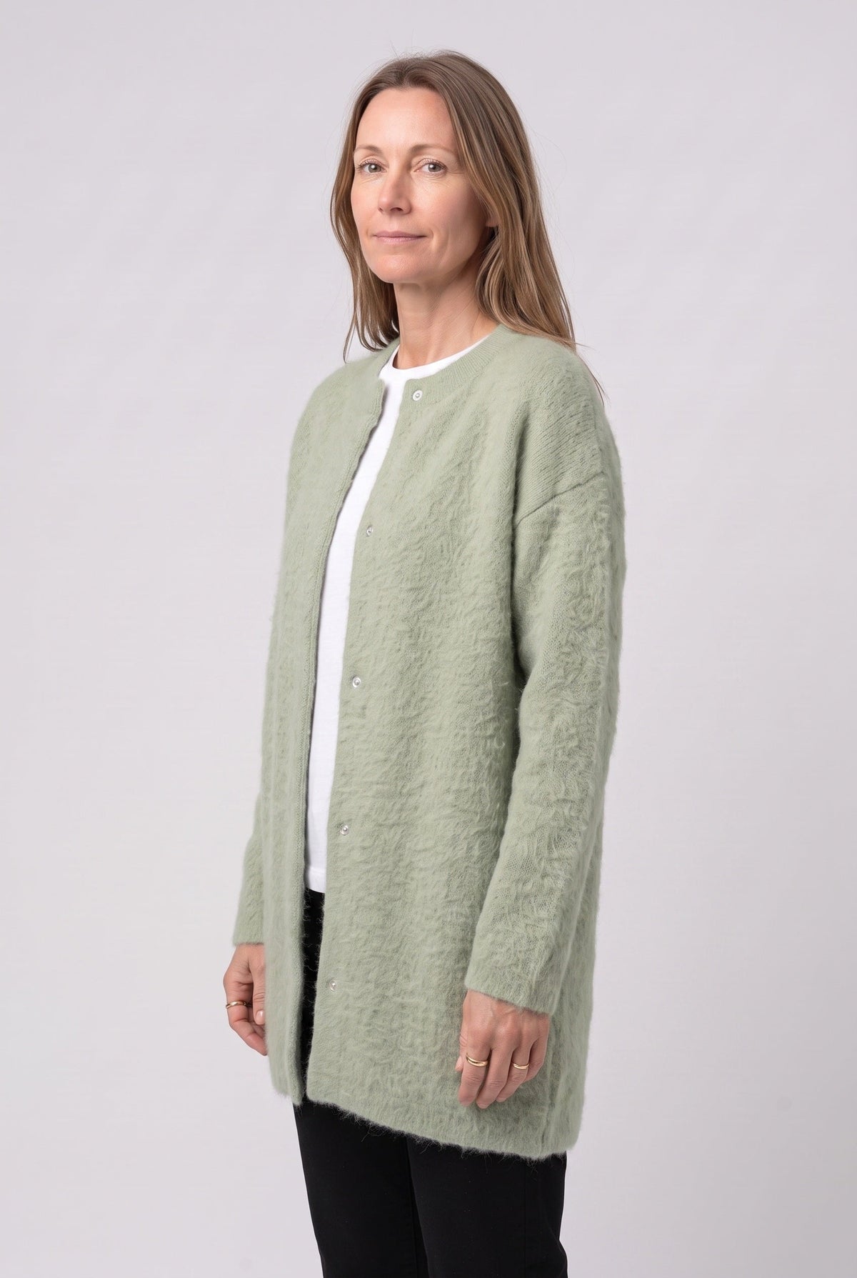 Women's Cardigan | Longline Button-Front