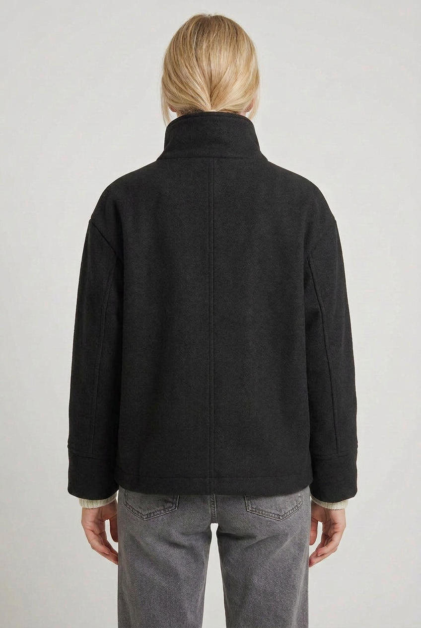 Women’s Coat | High Neck with Button Front