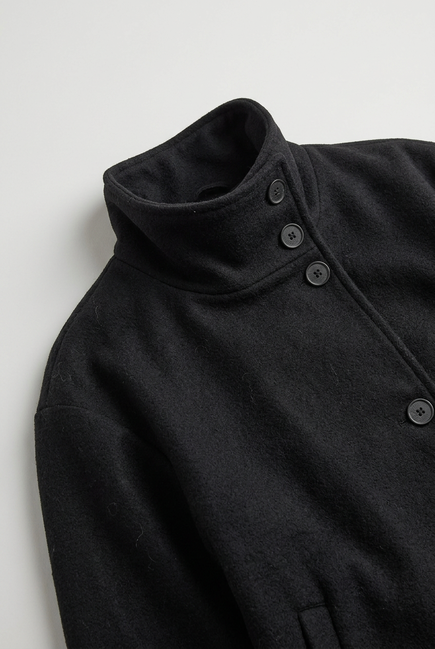 Women’s Coat | High Neck with Button Front