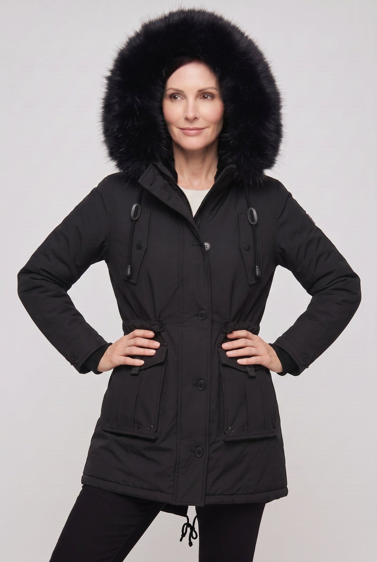 Women’s Coat | Hooded Button Front
