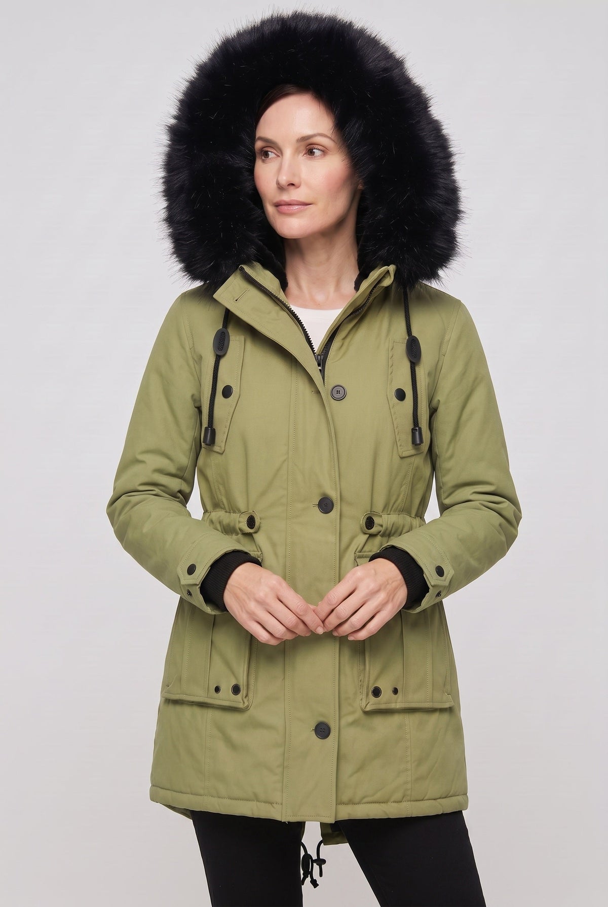 Women’s Coat | Hooded Button Front