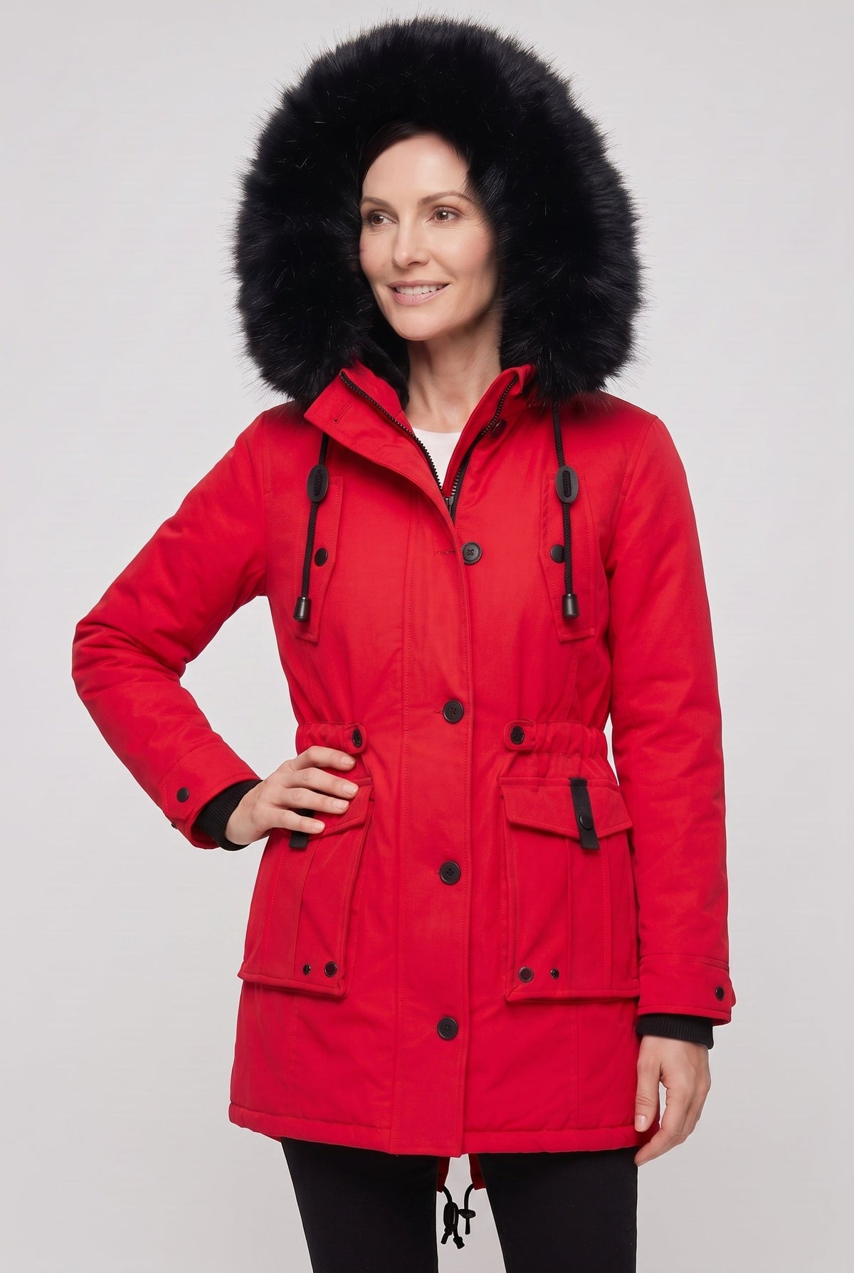 Women’s Coat | Hooded Button Front