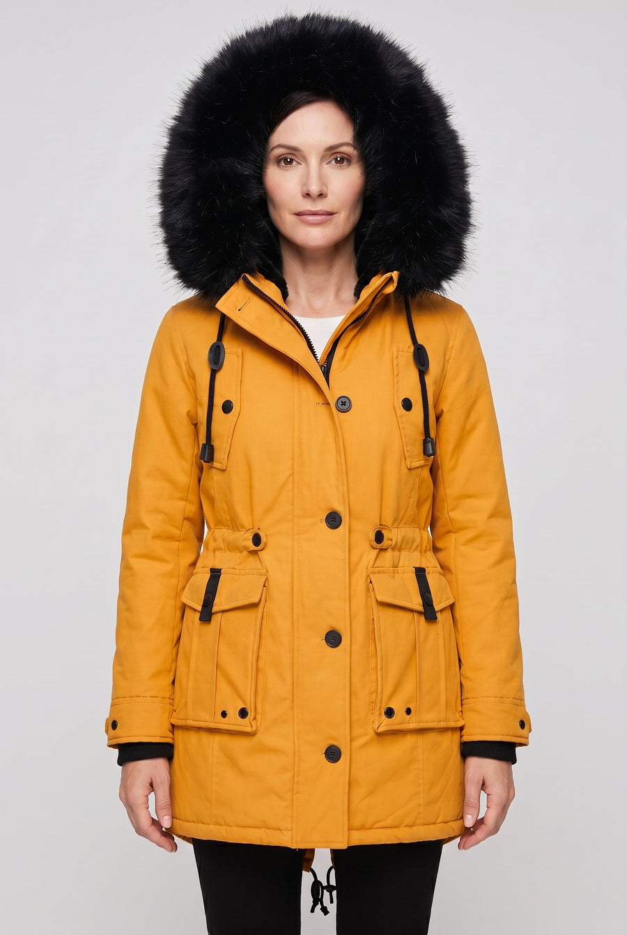 Women’s Coat | Hooded Button Front