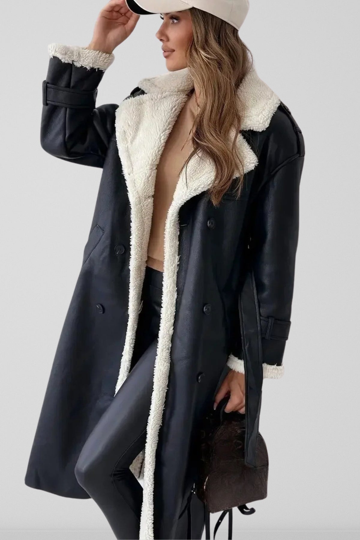 Women's Coat | Longline Aviator Belted