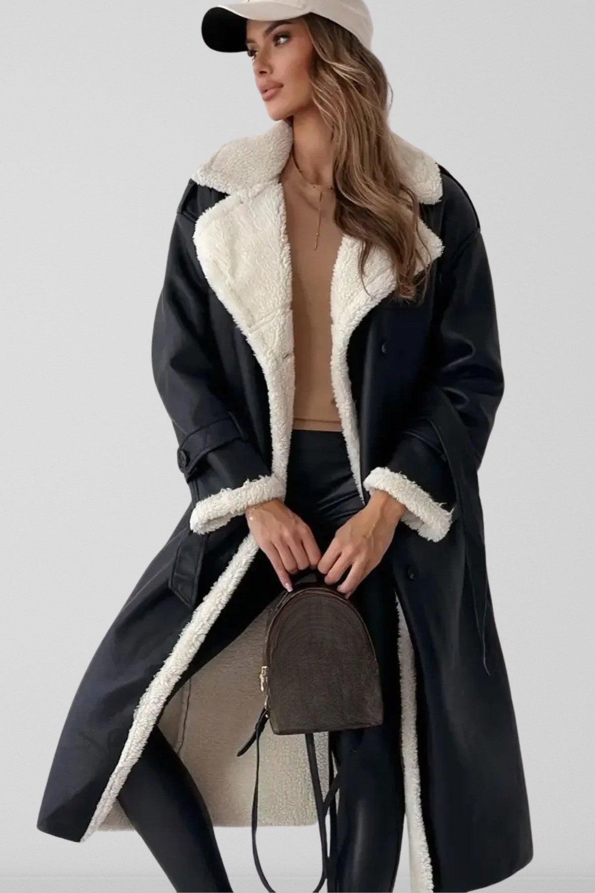 Women's Coat | Longline Aviator Belted