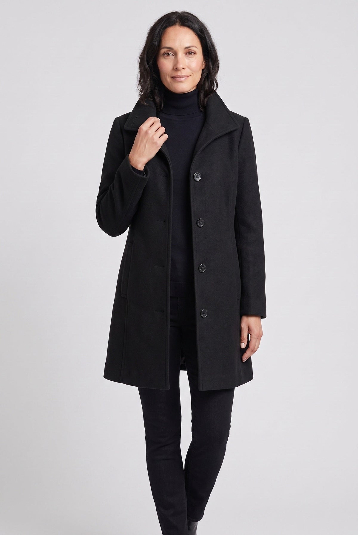 Women's Coat | Mid-Length Button Front