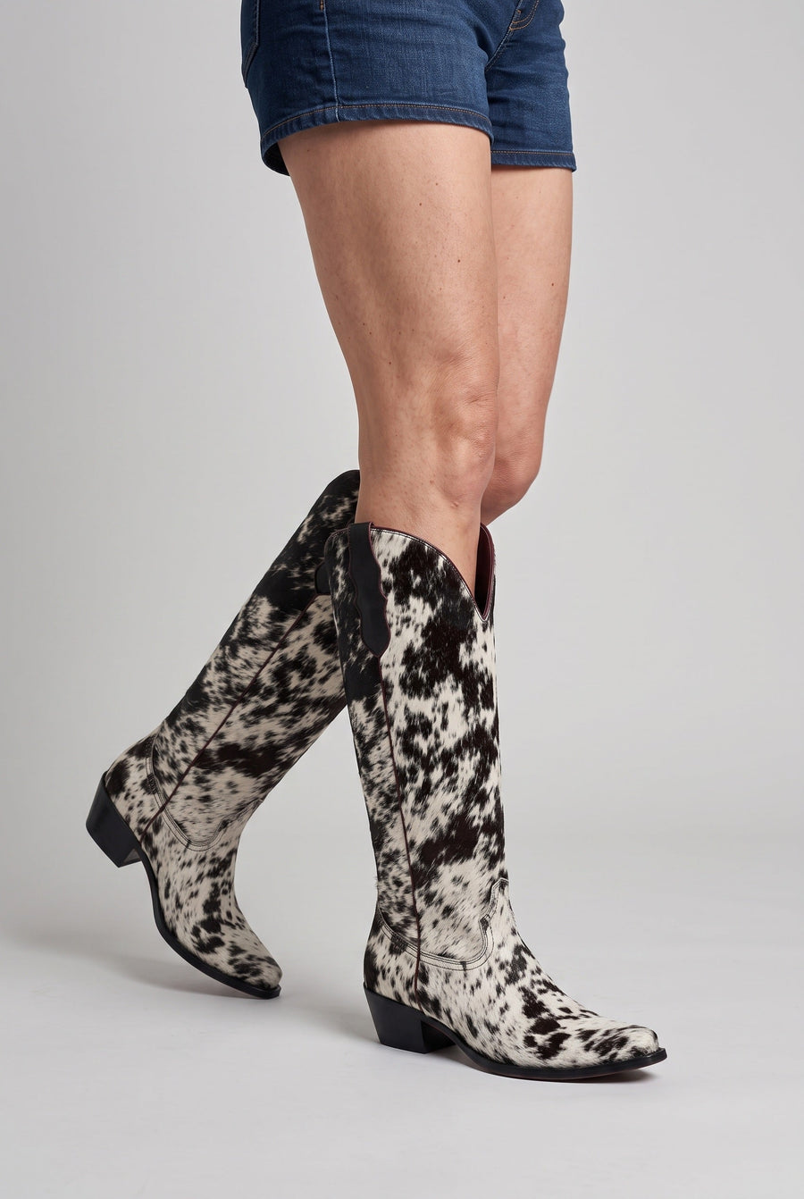 Women's Cowboy Boots | Cow Print Knee-High