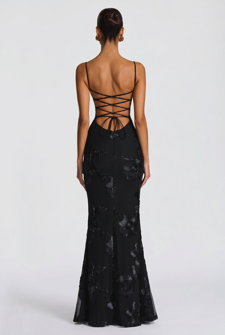 Women's Dress | Wedding Guest Fitted Embroidered Maxi