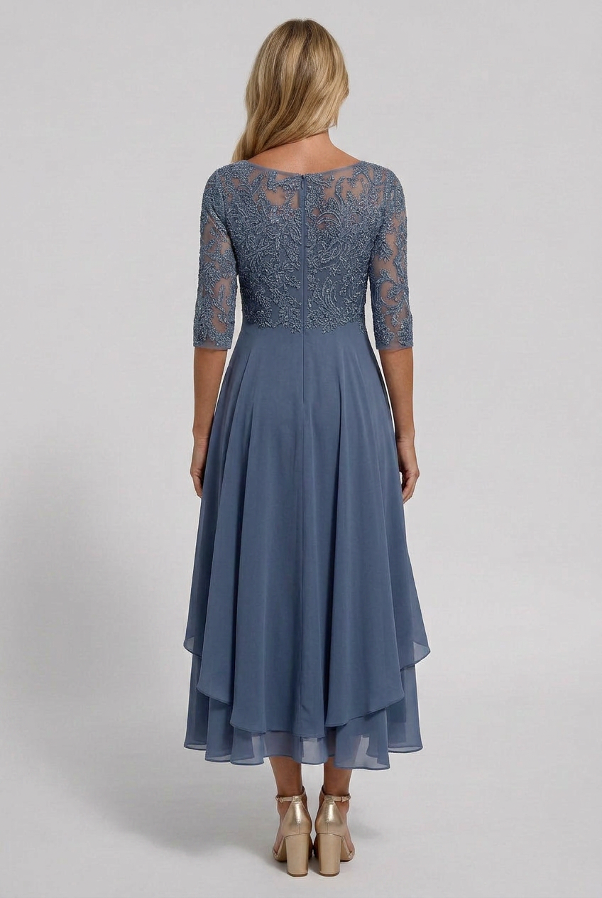 Women's Embroidered Flared Wedding Guest Dress | Midi