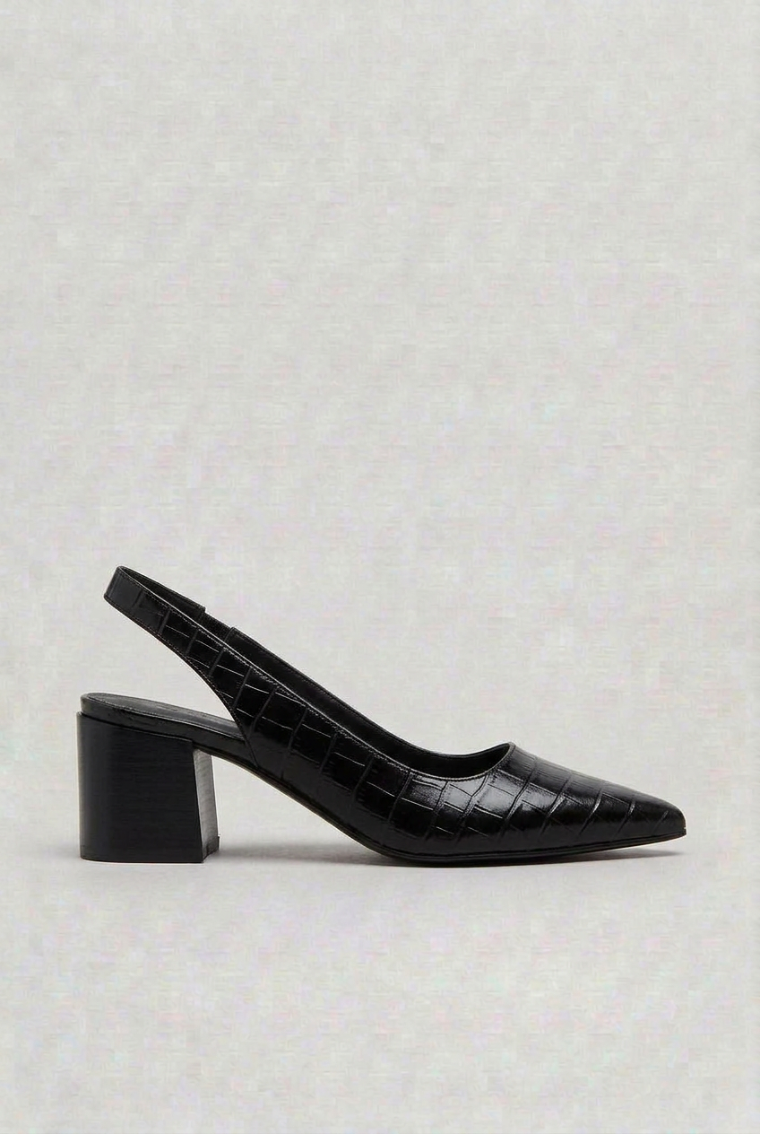 Women’s Heels | Pointed-Toe Slingbacks with Croc-Effect