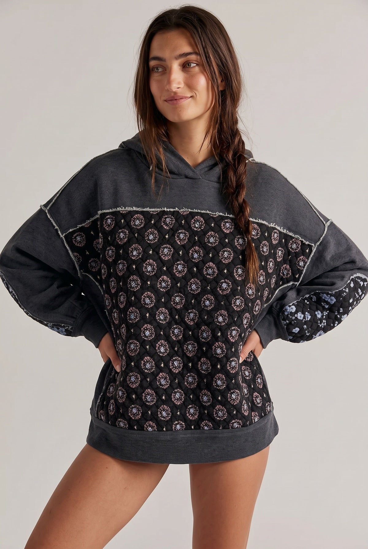 Women's Hoodie | Embroidered Panel Pullover