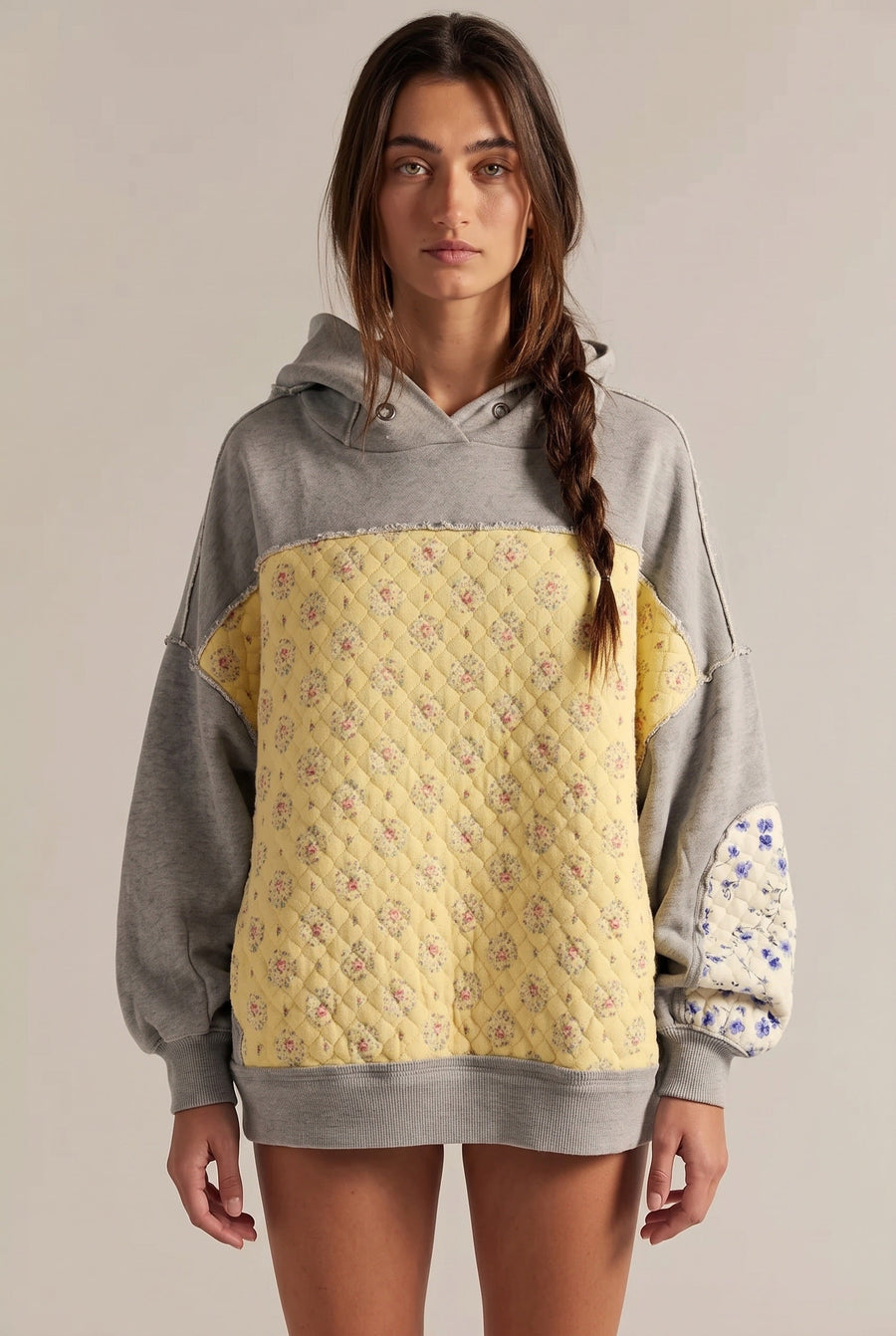 Women's Hoodie | Embroidered Panel Pullover