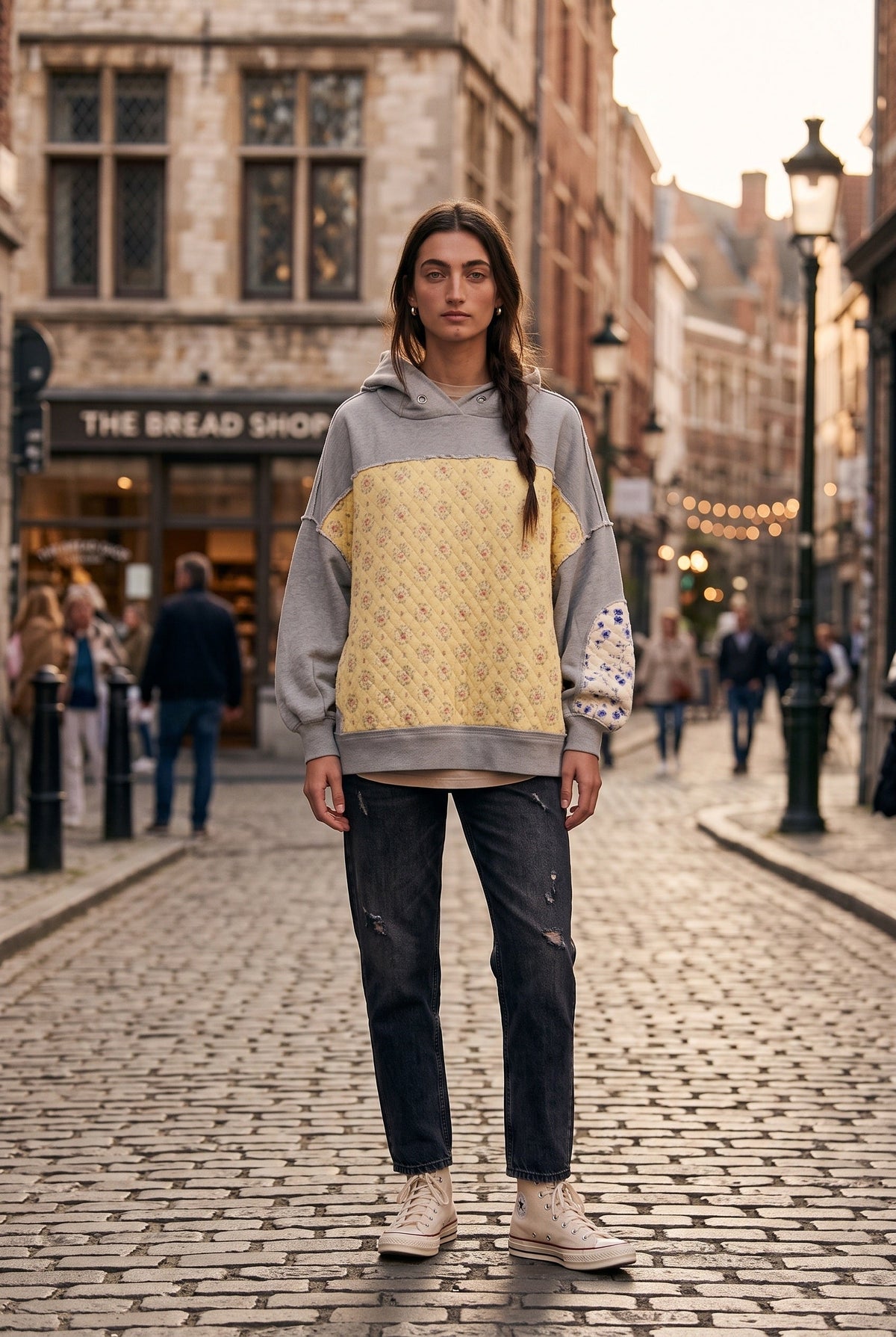 Women's Hoodie | Embroidered Panel Pullover