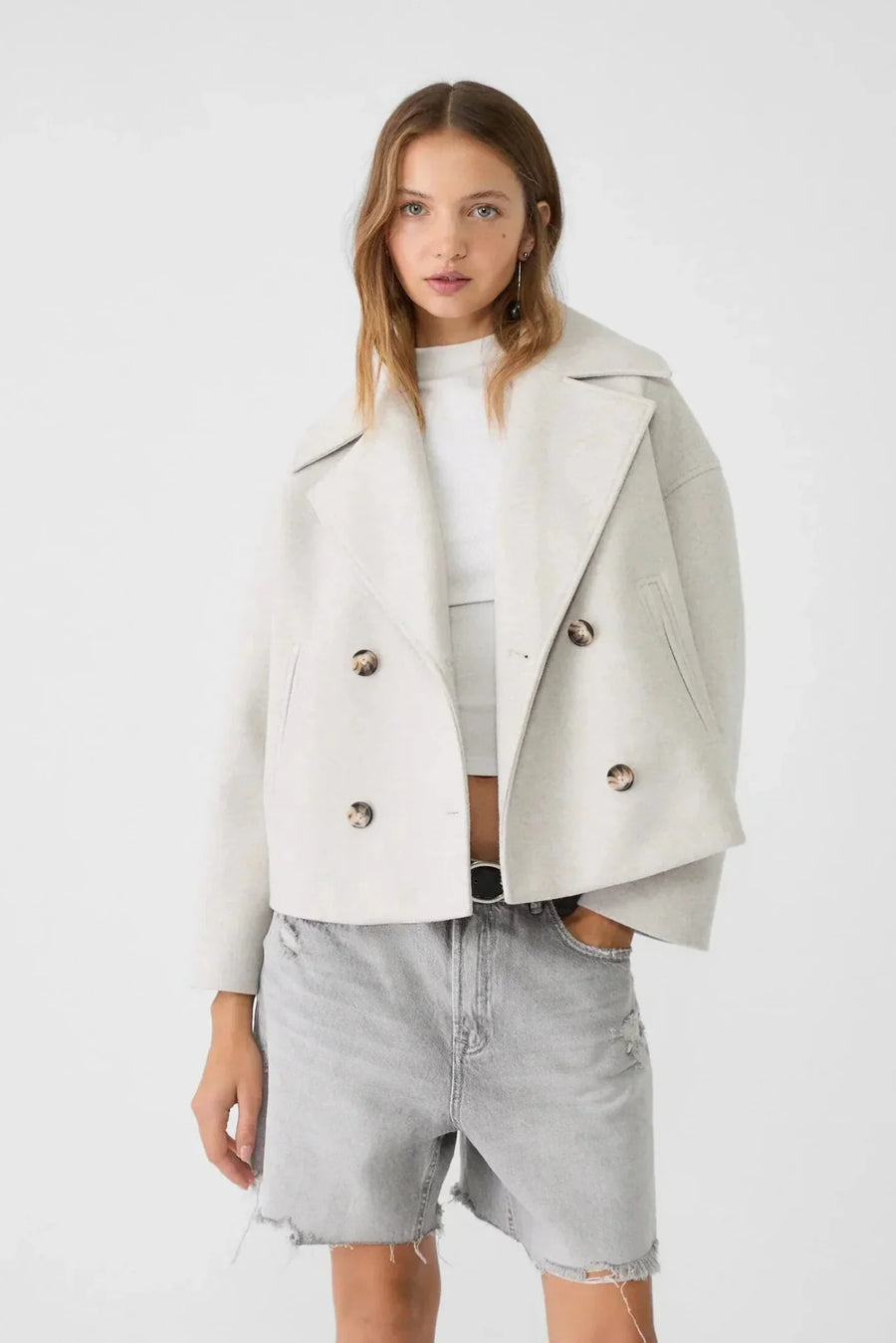 Women’s Jacket | Cropped Double-Breasted with Wide Lapels