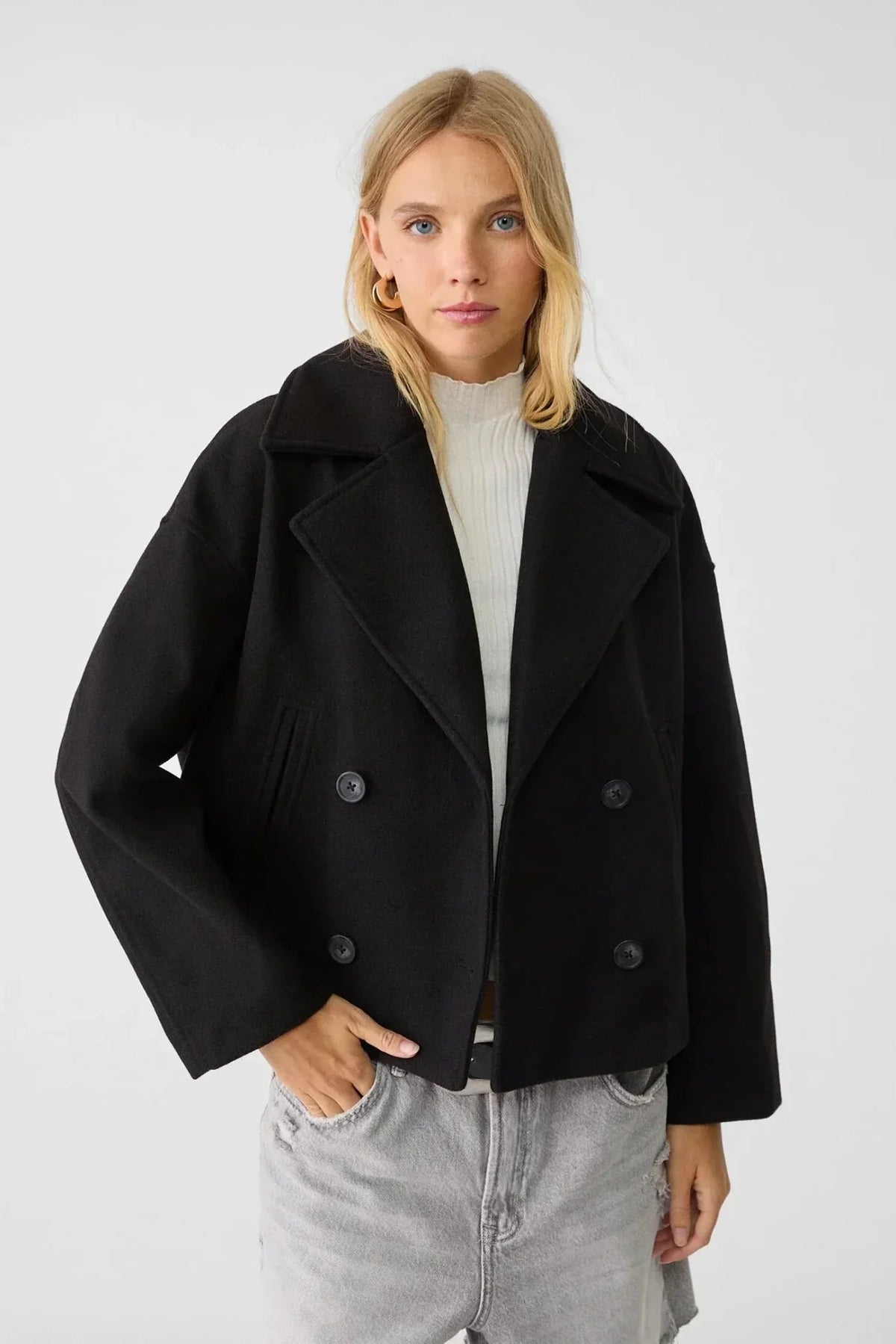 Women’s Jacket | Cropped Double-Breasted with Wide Lapels