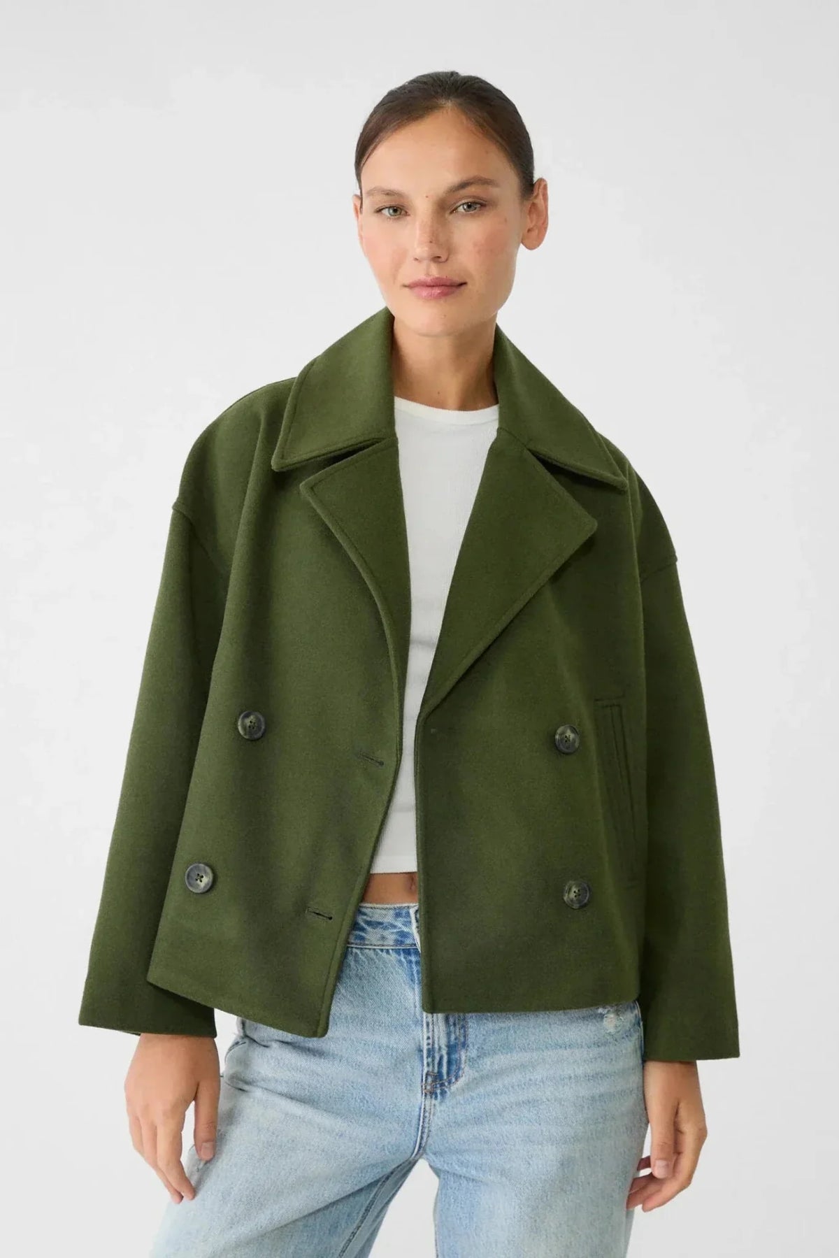 Women’s Jacket | Cropped Double-Breasted with Wide Lapels