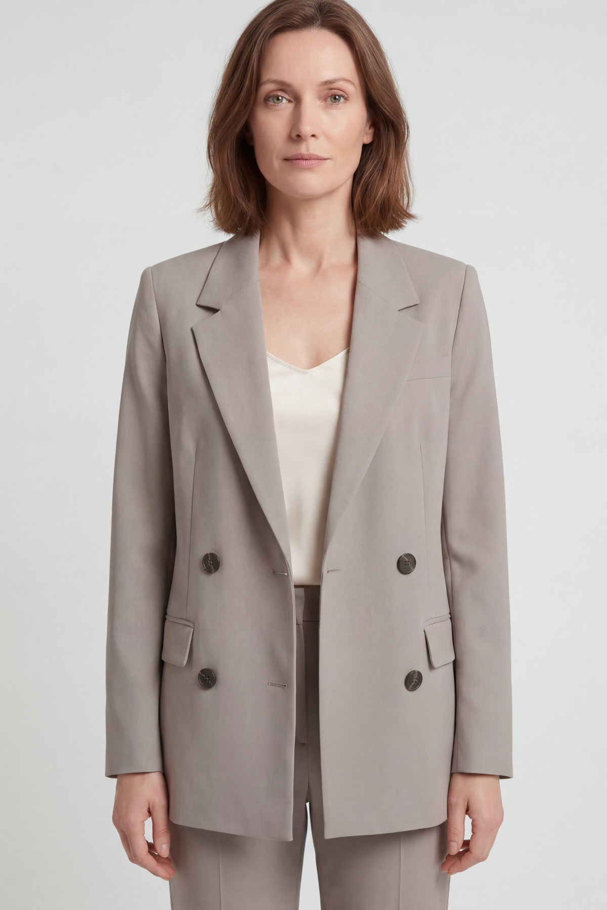 Women’s Jacket | Double-Breasted Blazer with Notch Lapels