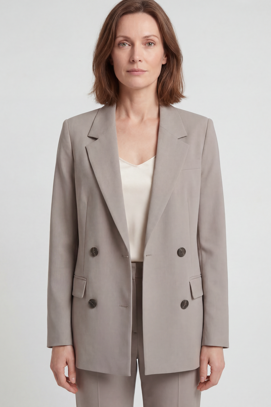 Women’s Jacket | Double-Breasted Blazer with Notch Lapels