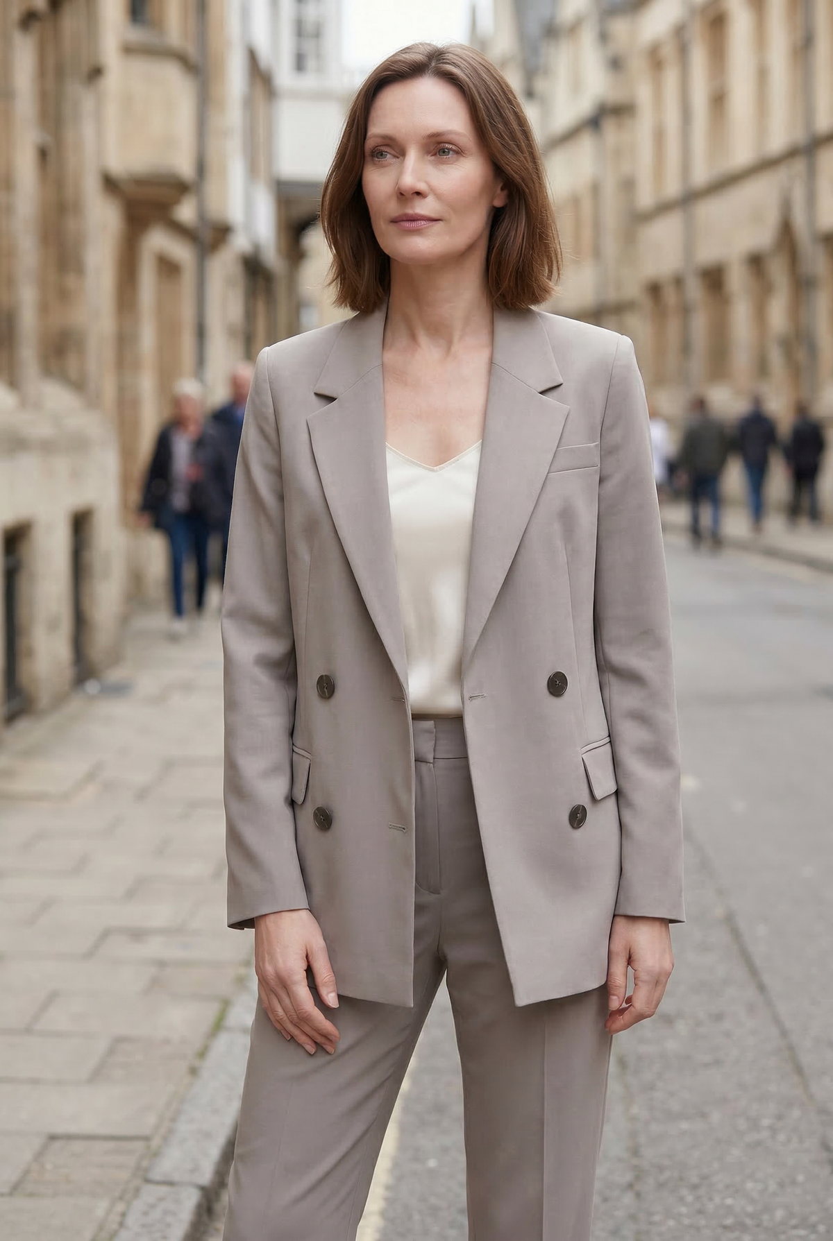Women’s Jacket | Double-Breasted Blazer with Notch Lapels