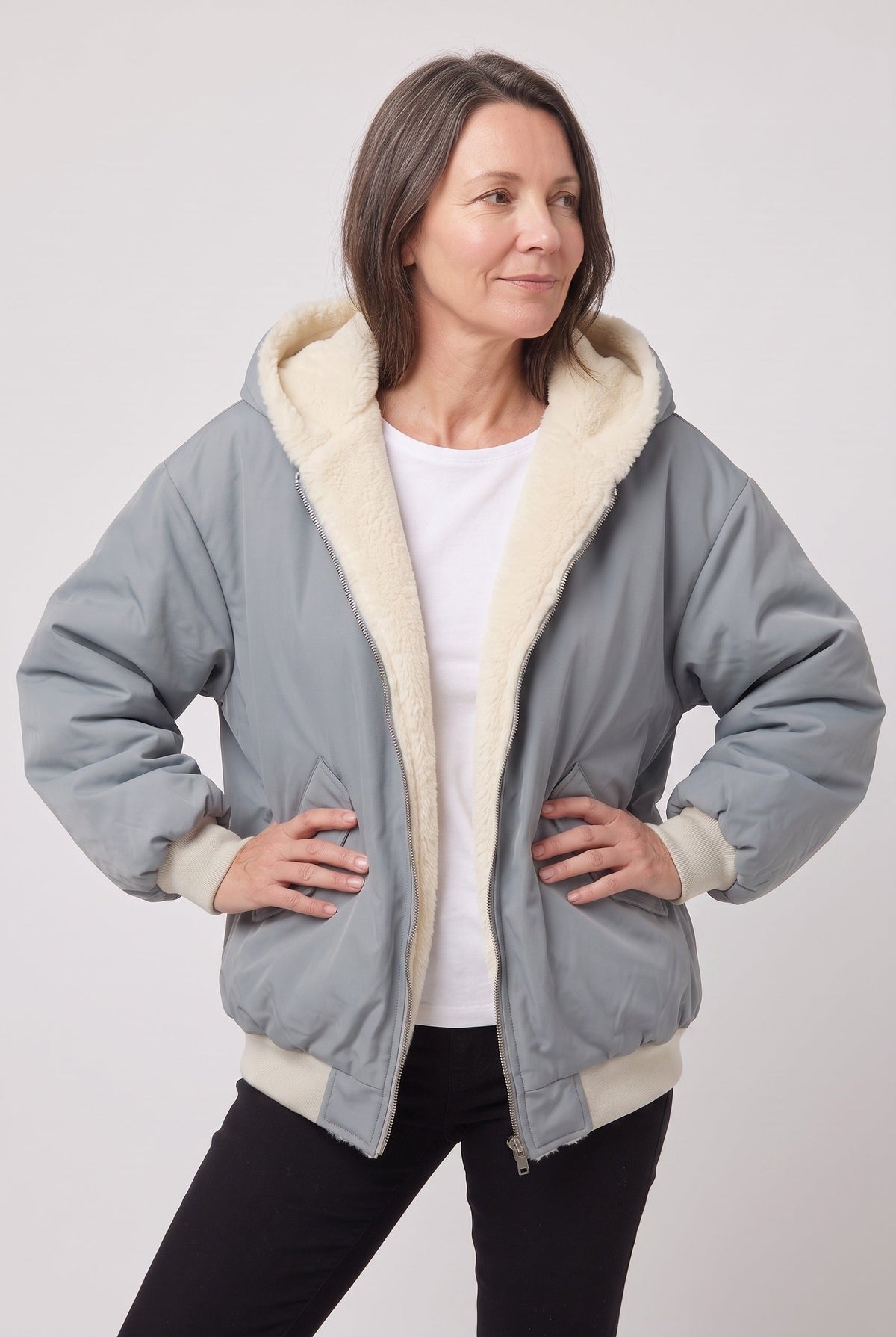 Women's Jacket | Hooded Faux Fur Trim