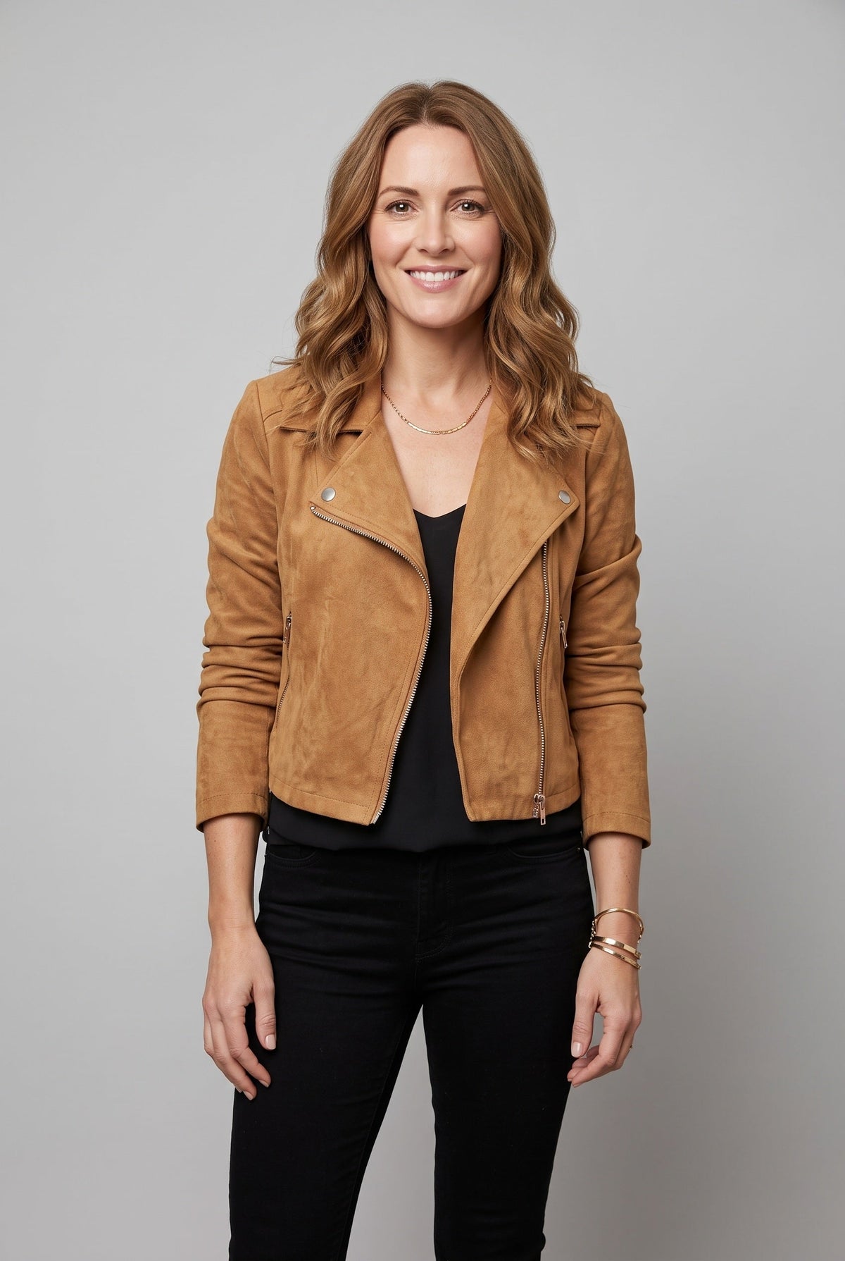 Women's Jacket | Suede-Look Cropped Biker