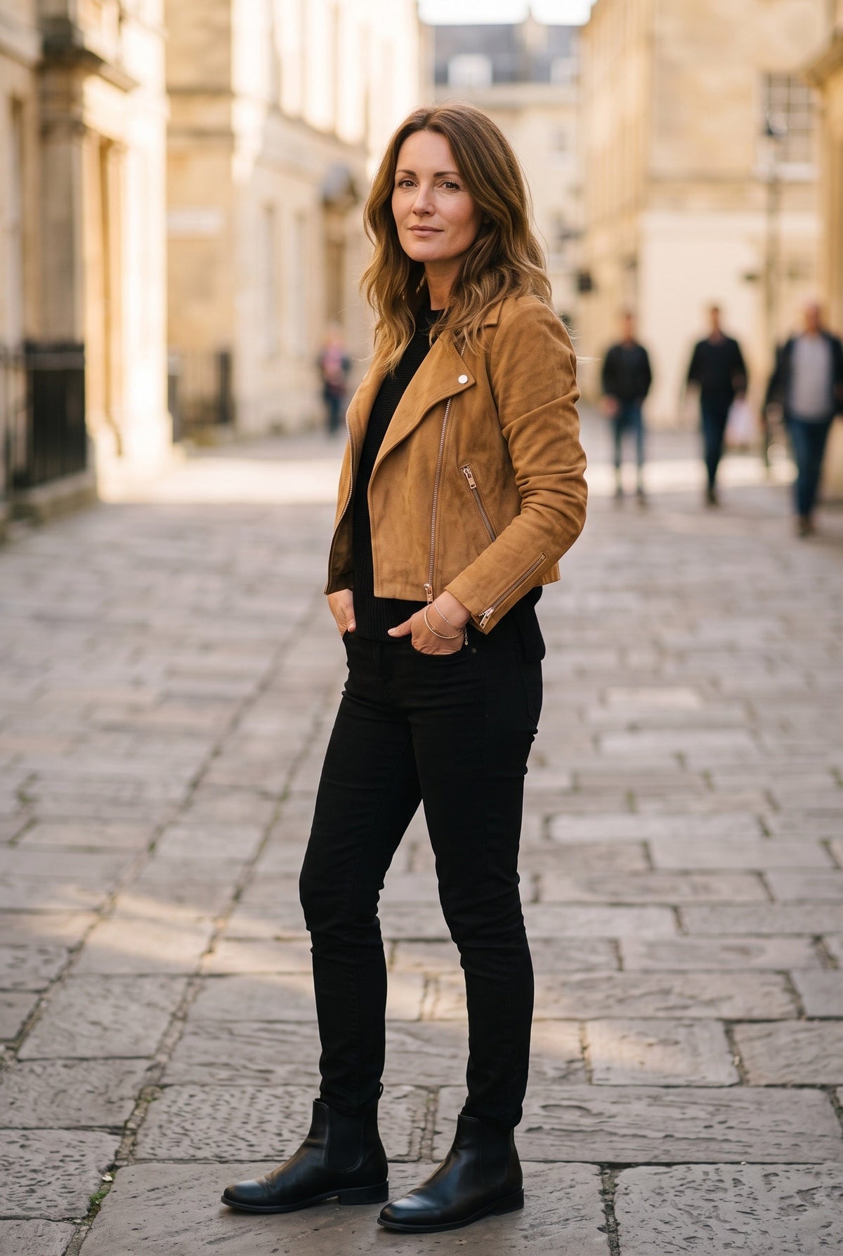 Women's Jacket | Suede-Look Cropped Biker