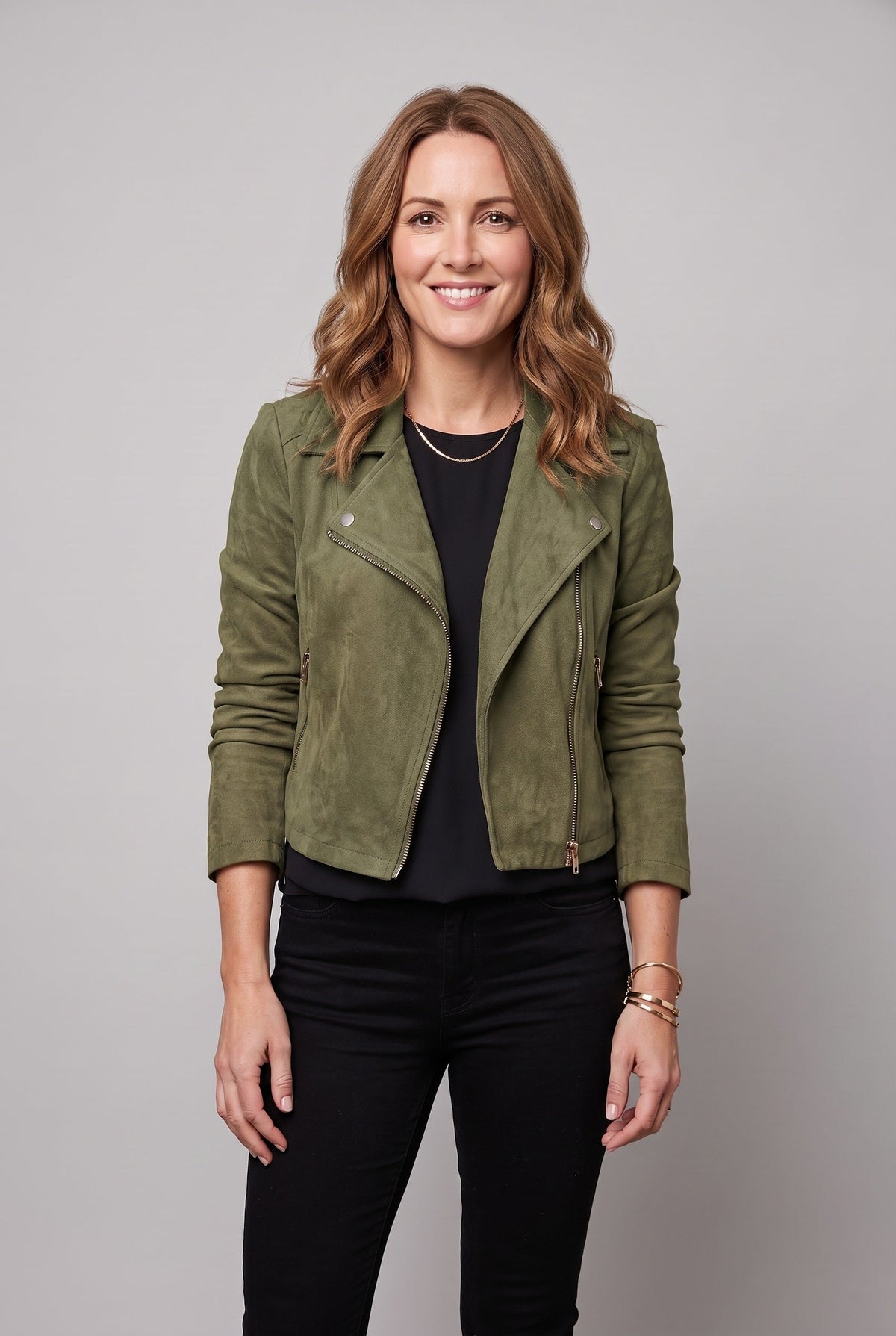 Women's Jacket | Suede-Look Cropped Biker