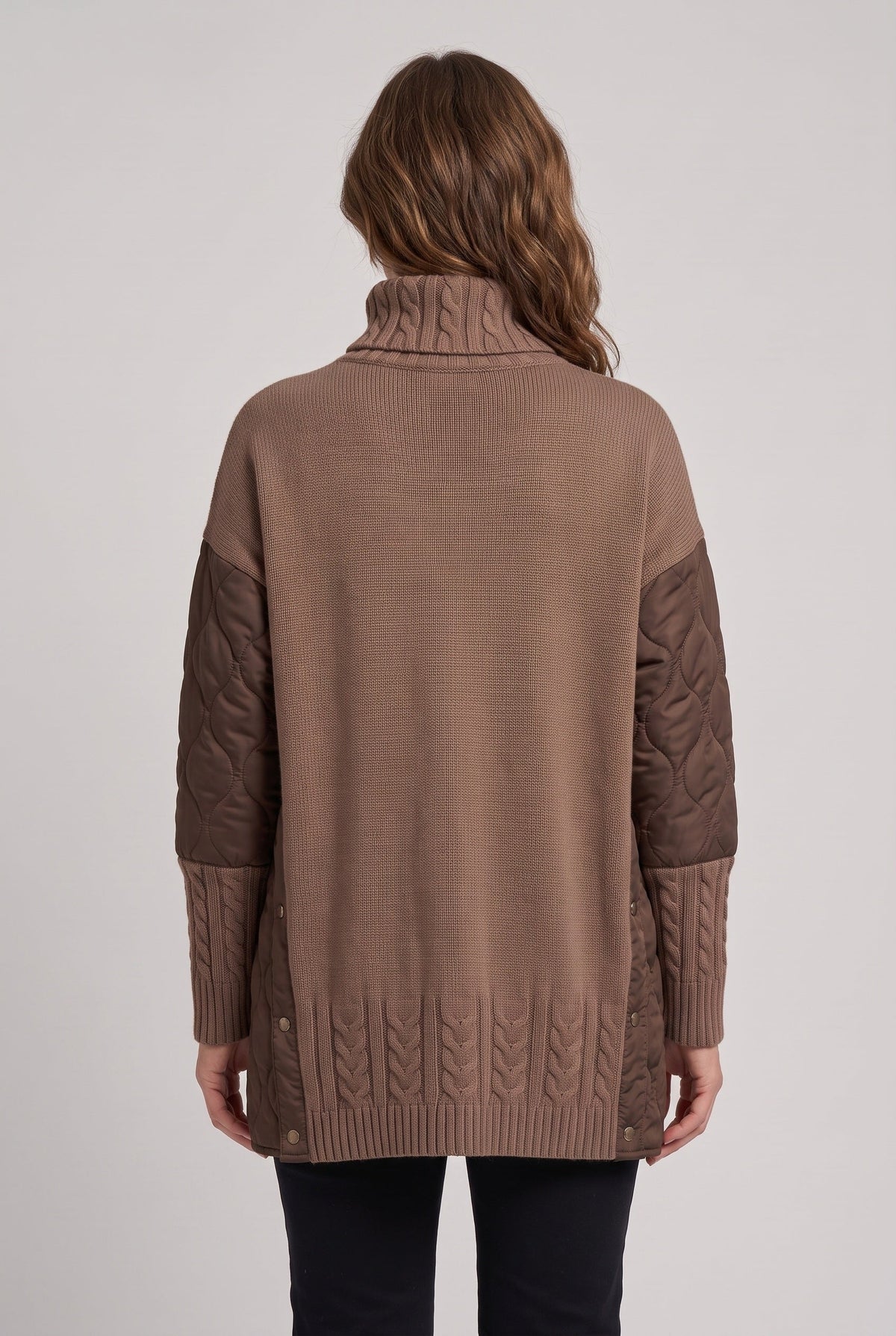 Women's Jumper Dress | Roll Neck Quilted Patchwork