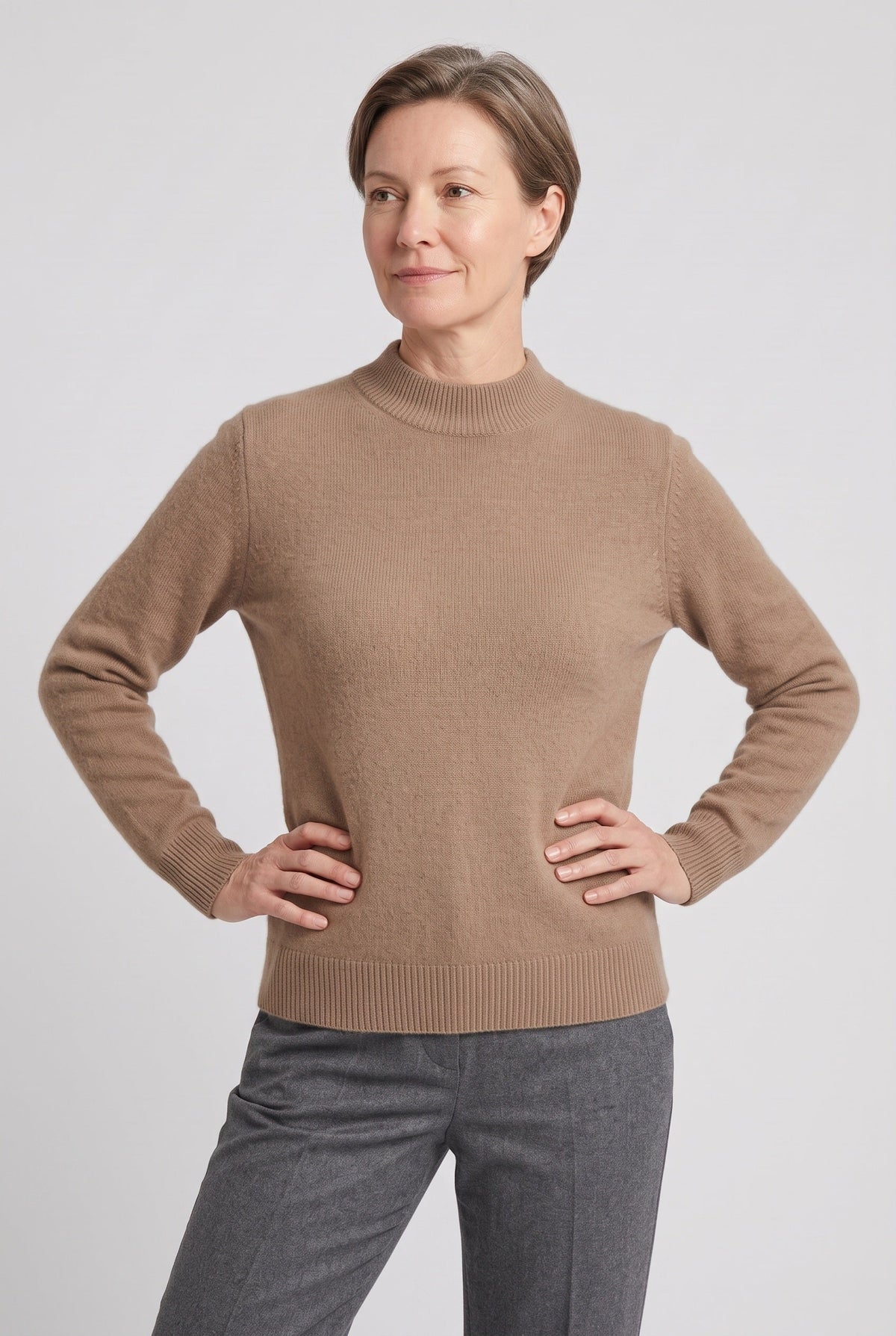 Women's Knitted Jumper | Mock Neck