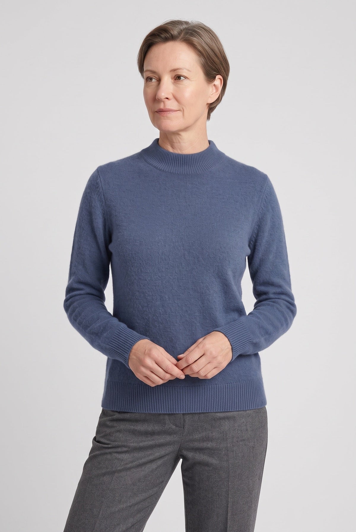 Women's Knitted Jumper | Mock Neck