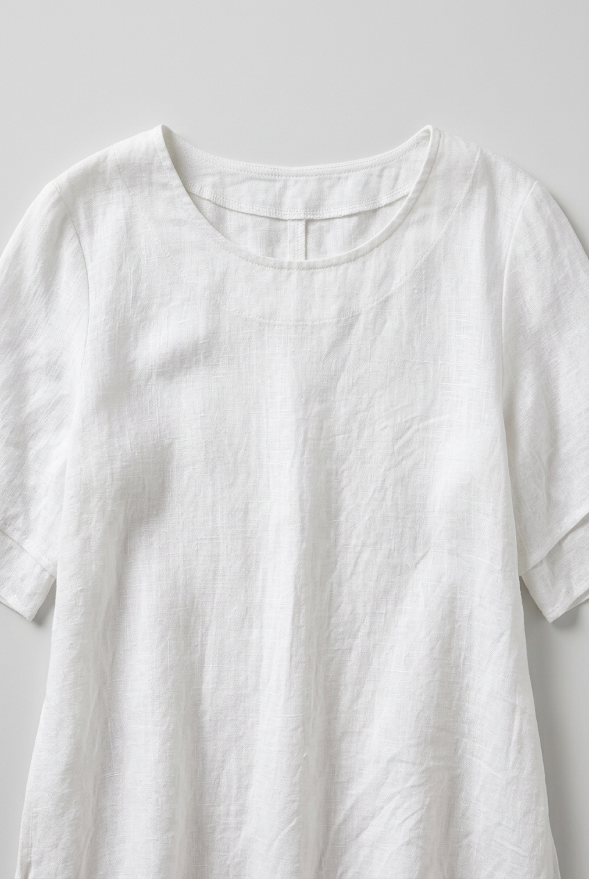 Women’s Midi Dress | Linen Look with Double-Layer Hem